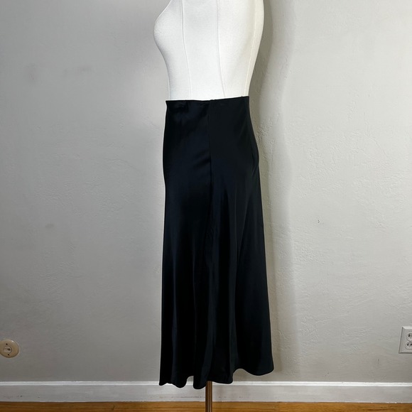 Quince Black 100% Silk Skirt Washable Midi Length Elastic Waist Size Large - Picture 2 of 10